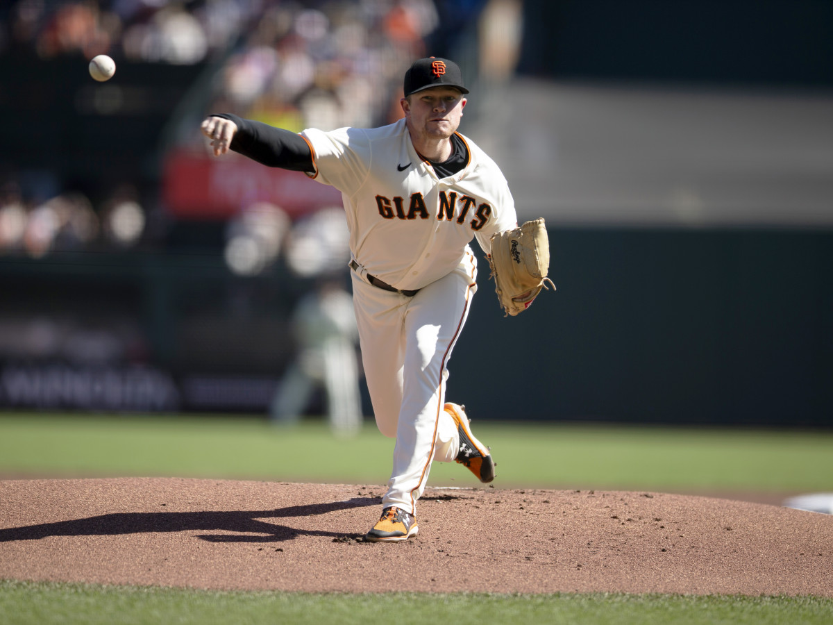 Oct 3, 2021; San Francisco, California, USA;  San Francisco Giants starting pitcher Logan Webb (62) delivers  a pitch against the San Diego Padres during the first inning at Oracle Park.